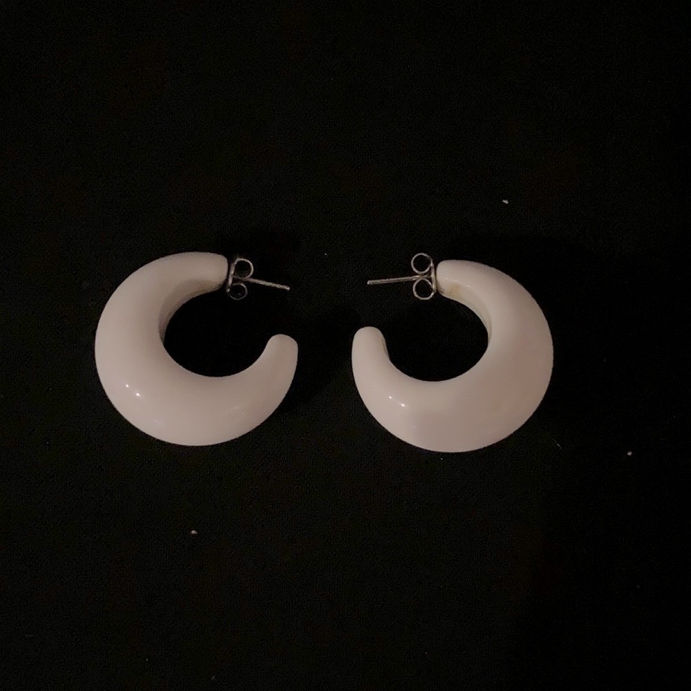 White Earrings/Pierced